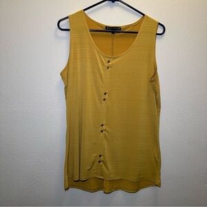 Suzie in the City Yellow Mustard Dressy Tank Size Large